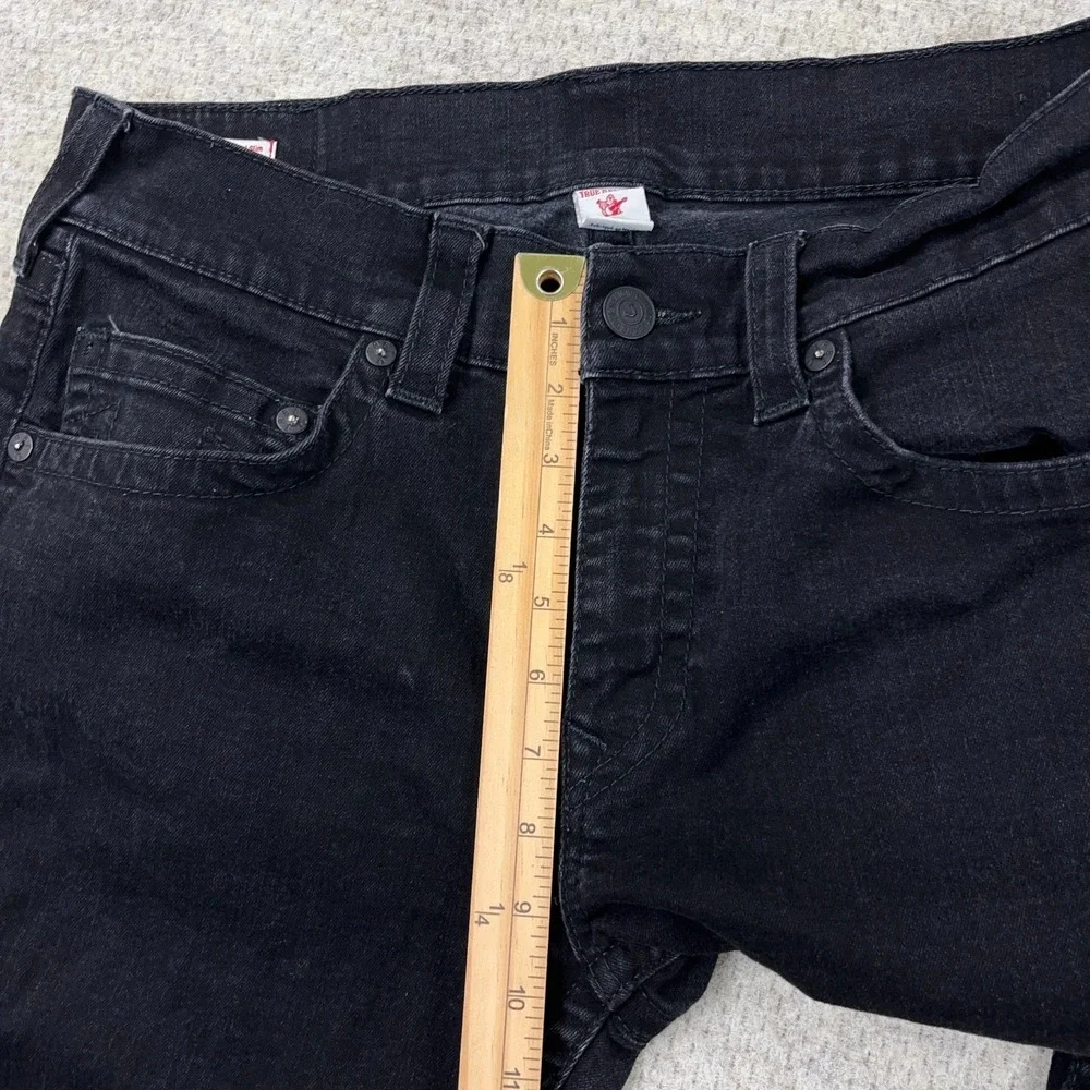 True Religion Jeans Men 34X32 Black Denim Geno Relaxed Slim Fit Black Wash Adult